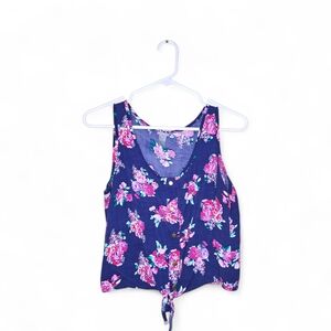 Charlotte Russe Floral Tank Top - Blue and Pink
